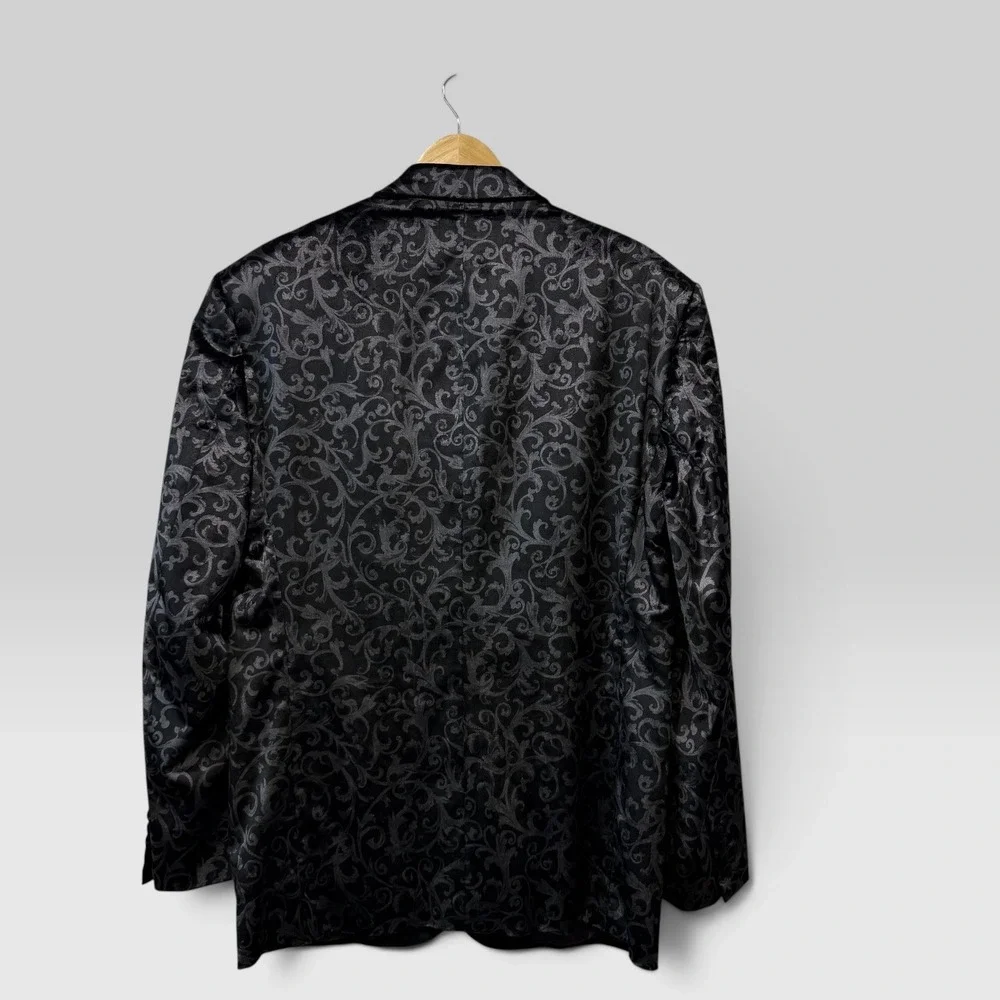 Rare Brioni Ernani Velvet Mens 46R Black Silver  Tuxedo Jacket Peak Lapel Italy